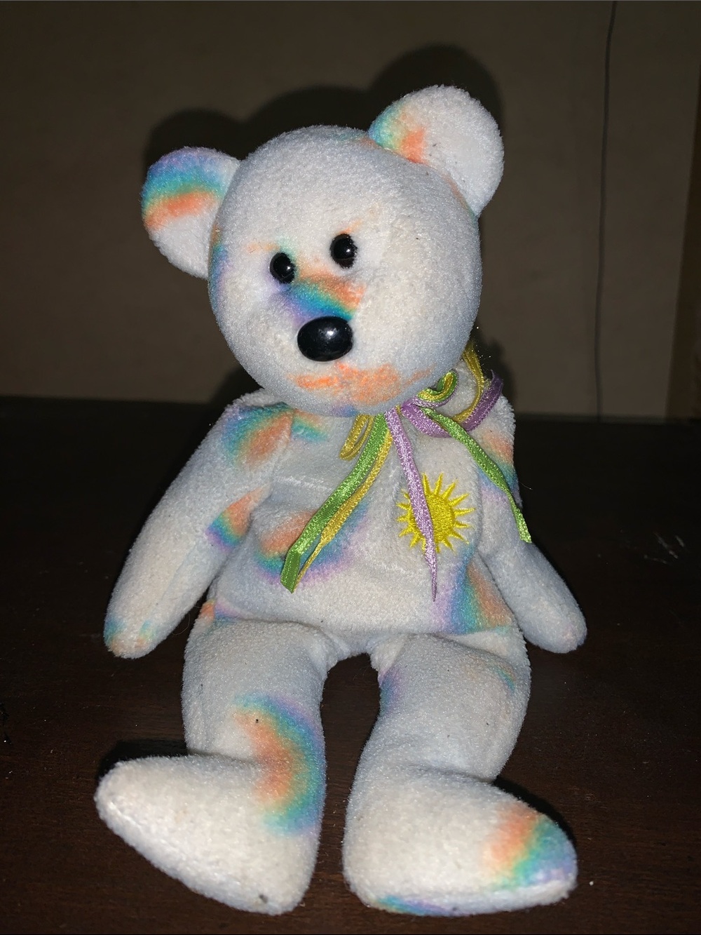Ty Beanie Baby Cheery Rainbow Teddy Bear 2000 rare l worth over 1000 dollars.